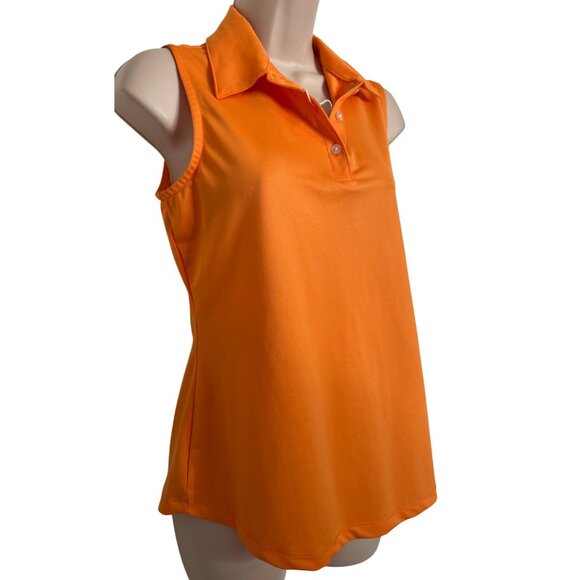 Greg Norman Size Small Orange Golf Sleeveless Collared Tank NWT $50 Stretchy Wom - Picture 7 of 9